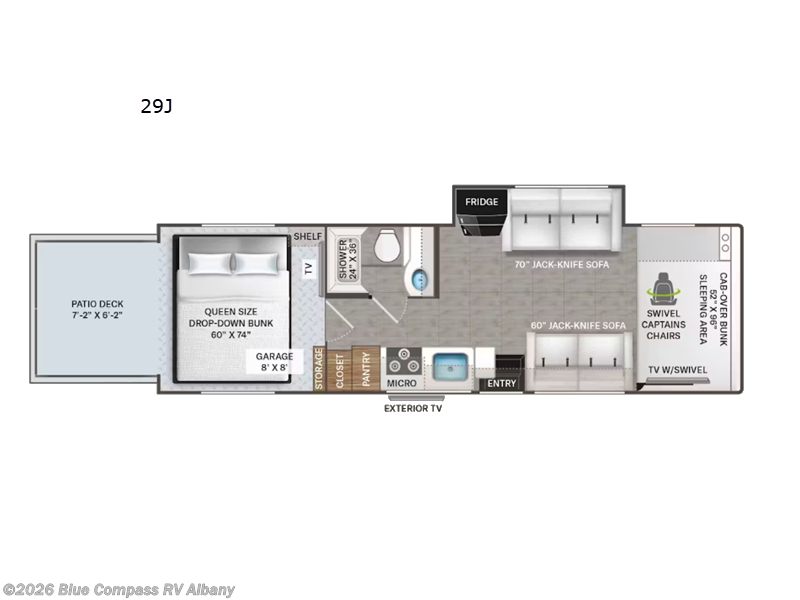 2026 Thor Motor Coach Outlaw 29J - New Toy Hauler For Sale by Blue Compass RV Albany in Latham, New York features Slideout