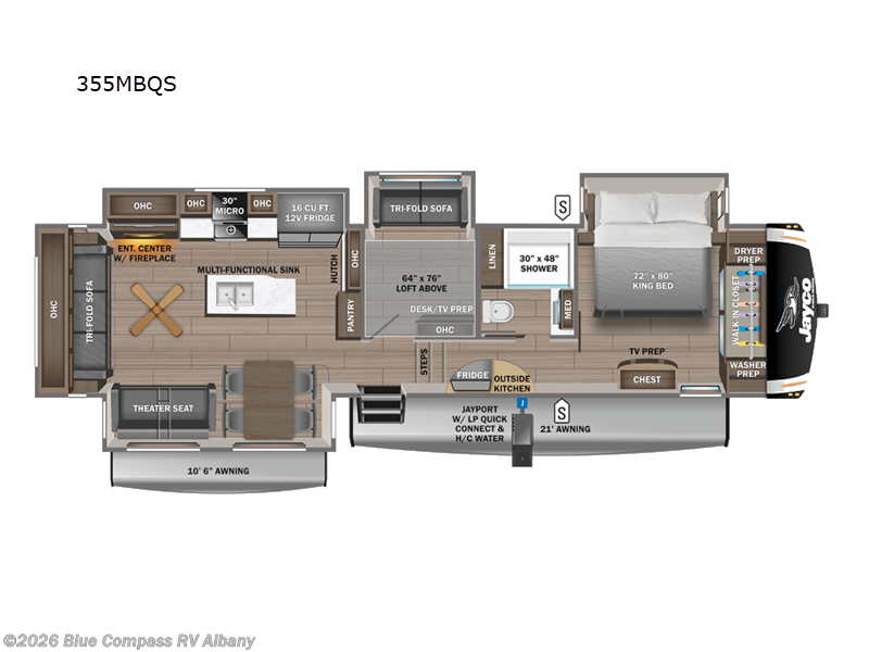 2025 Jayco Eagle 355MBQS - New Fifth Wheel For Sale by Blue Compass RV Albany in Latham, New York features Slideout