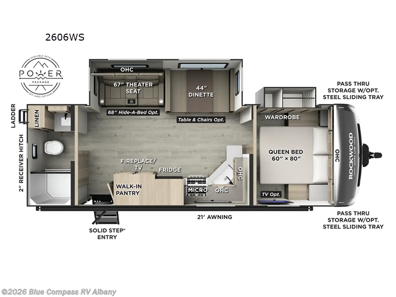 2026 Forest River Rockwood Ultra Lite 2606WS - New Travel Trailer For Sale by Blue Compass RV Albany in Latham, New York features Slideout