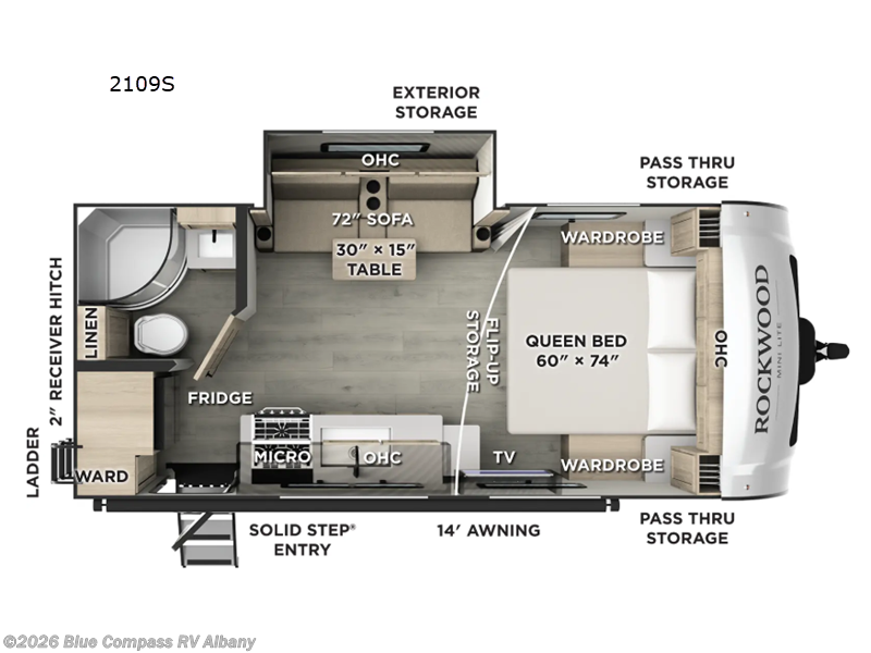 2027 Forest River Rockwood Mini Lite 2109S - New Travel Trailer For Sale by Blue Compass RV Albany in Latham, New York features Slideout