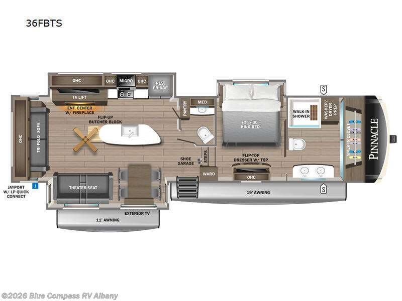 2023 Jayco Pinnacle 36FBTS - Used Fifth Wheel For Sale by Blue Compass RV Albany in Latham, New York features Slideout