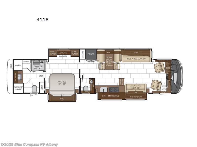 2027 Newmar Mountain Aire 4118 - New Class A For Sale by Blue Compass RV Albany in Latham, New York features Slideout