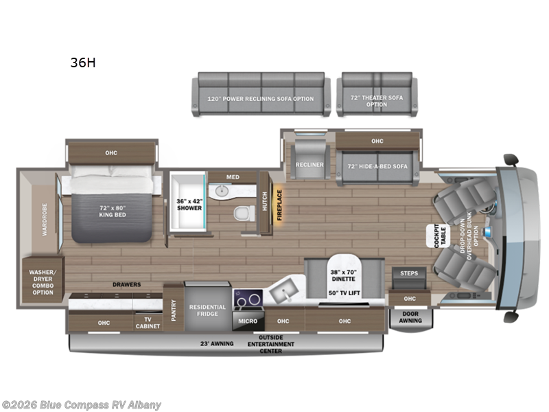 2027 Entegra Coach Emblem 36H - New Class A For Sale by Blue Compass RV Albany in Latham, New York features Slideout