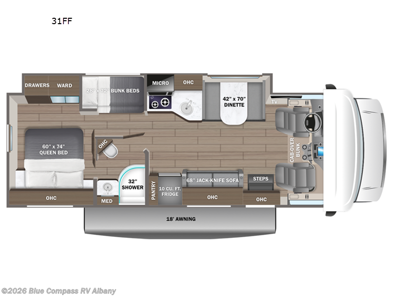 2027 Entegra Coach Odyssey SE 31FF - New Class C For Sale by Blue Compass RV Albany in Latham, New York features Slideout