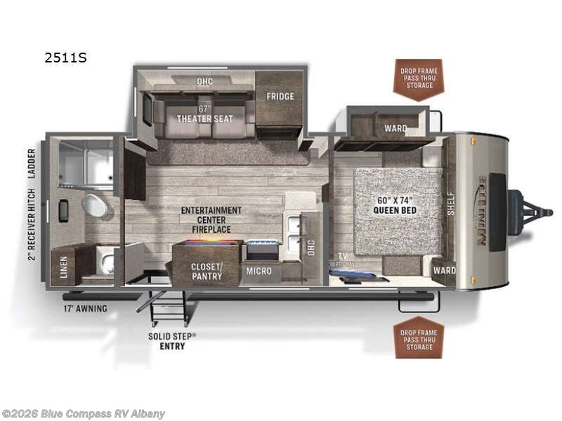 2021 Forest River Rockwood Mini Lite 2511S - Used Travel Trailer For Sale by Blue Compass RV Albany in Latham, New York features Slideout