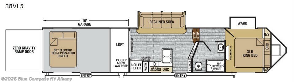 2017 Forest River XLR Nitro 38VL5 - Used Toy Hauler For Sale by Blue Compass RV Albany in Latham, New York features Slideout