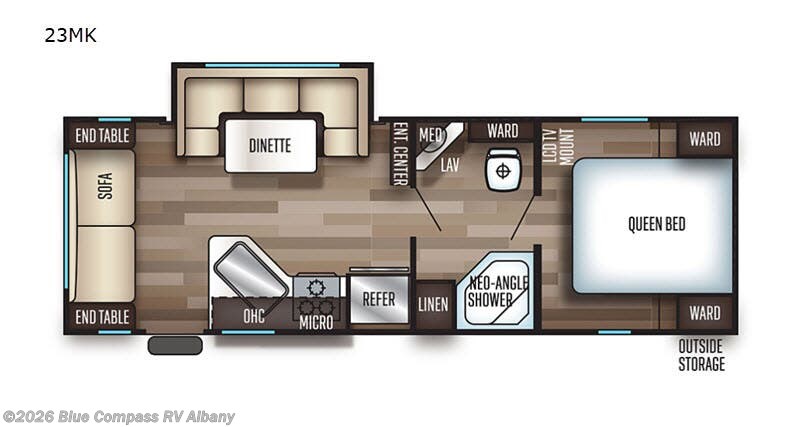2019 Forest River Cherokee Grey Wolf 23MK - Used Travel Trailer For Sale by Blue Compass RV Albany in Latham, New York features Slideout