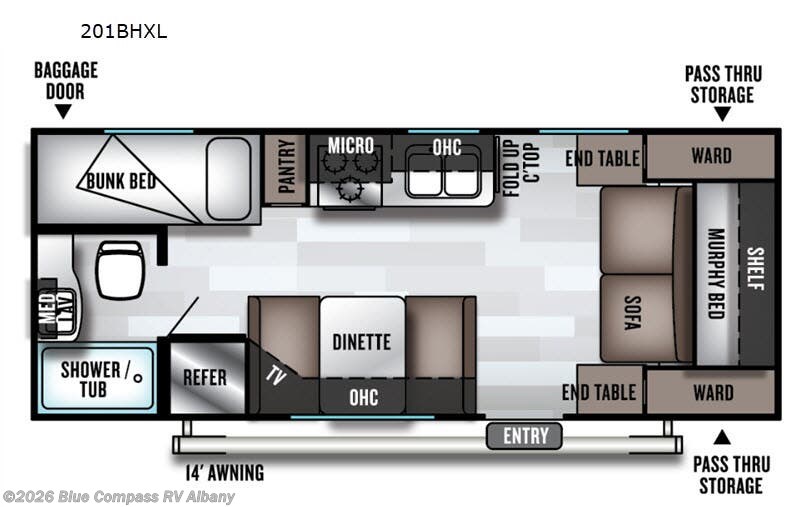 2019 Forest River Salem Cruise Lite 201BHXL - Used Travel Trailer For Sale by Blue Compass RV Albany in Latham, New York