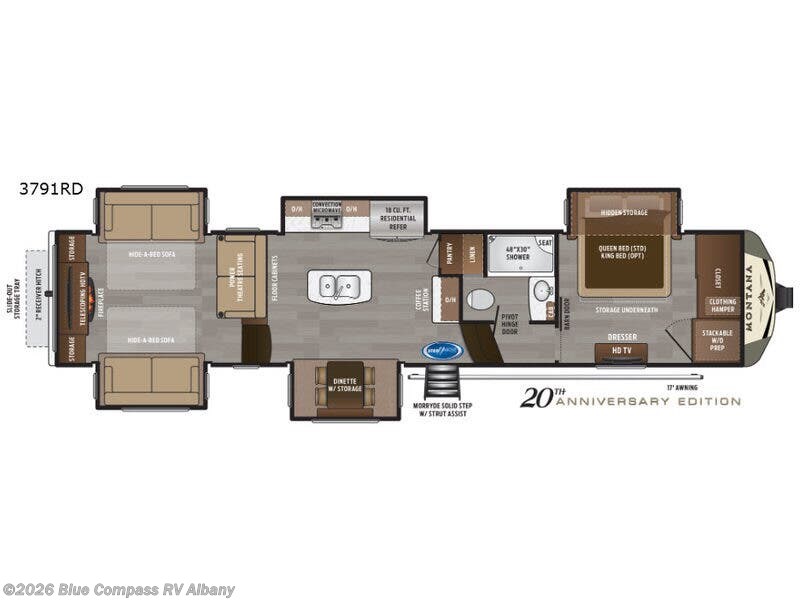 2019 Keystone Montana 3791RD - Used Fifth Wheel For Sale by Blue Compass RV Albany in Latham, New York features Slideout
