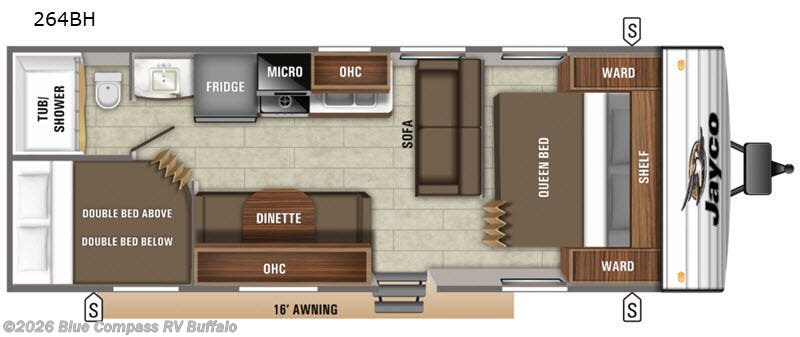 2019 Jayco Jay Flight SLX 8 264BH - Used Travel Trailer For Sale by Blue Compass RV Buffalo in West Seneca, New York