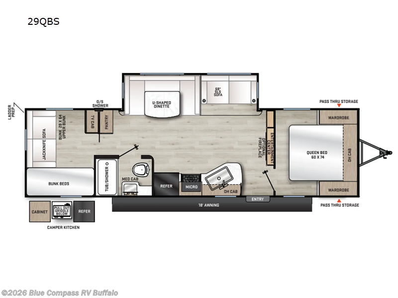 2025 Forest River Aurora 29QBS - New Travel Trailer For Sale by Blue Compass RV Buffalo in West Seneca, New York features Slideout