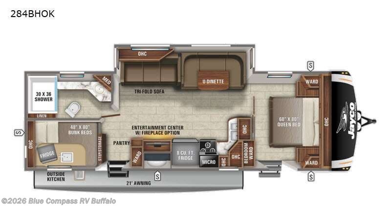 2021 Jayco Eagle HT 284BHOK - Used Travel Trailer For Sale by Blue Compass RV Buffalo in West Seneca, New York features Slideout