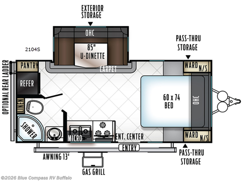 2018 Forest River Rockwood Mini Lite 2104S - Used Travel Trailer For Sale by Blue Compass RV Buffalo in West Seneca, New York features Slideout
