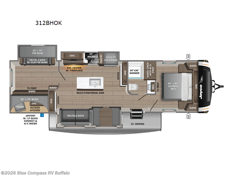 2026 Jayco Eagle HT 312BHOK - New Travel Trailer For Sale by Blue Compass RV Buffalo in West Seneca, New York features Slideout