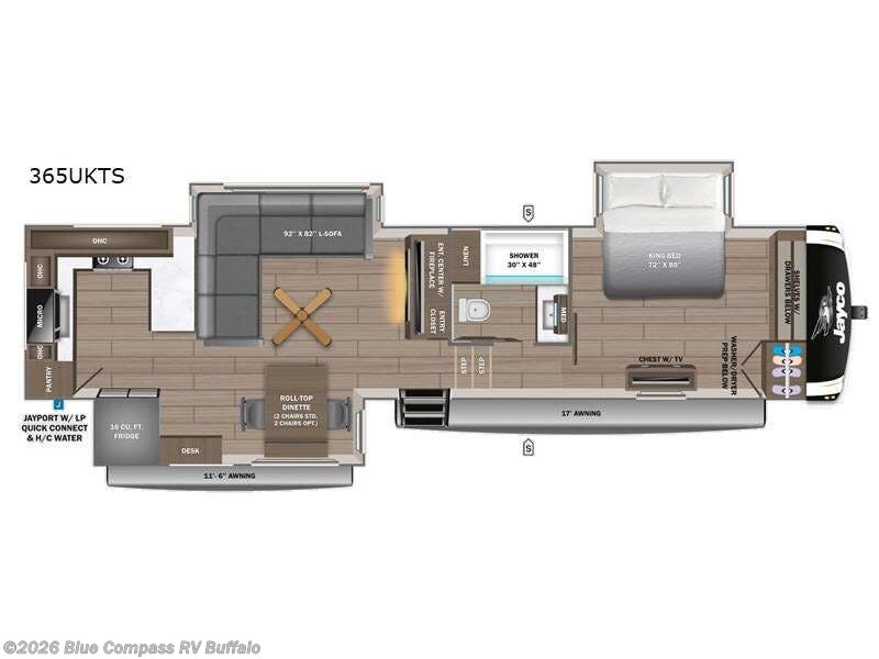 2026 Jayco Eagle 365UKTS - New Fifth Wheel For Sale by Blue Compass RV Buffalo in West Seneca, New York features Slideout