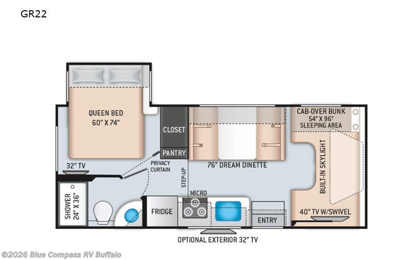 2020 Thor Motor Coach Quantum GR22 - Used Class C For Sale by Blue Compass RV Buffalo in West Seneca, New York features Slideout
