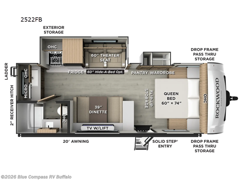 2026 Forest River Rockwood Mini Lite 2522FB - New Travel Trailer For Sale by Blue Compass RV Buffalo in West Seneca, New York features Slideout
