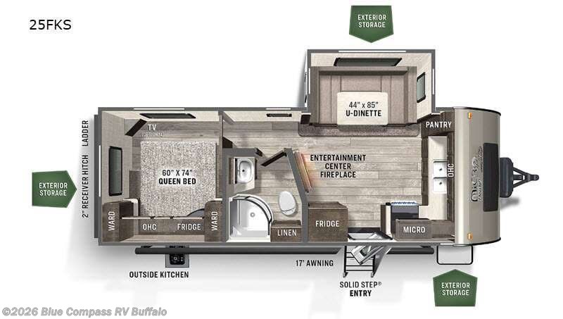 2021 Forest River Flagstaff Micro Lite 25FKS - Used Travel Trailer For Sale by Blue Compass RV Buffalo in West Seneca, New York features Slideout