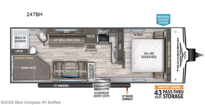 2020 Grand Design Transcend Xplor 247BH - Used Travel Trailer For Sale by Blue Compass RV Buffalo in West Seneca, New York