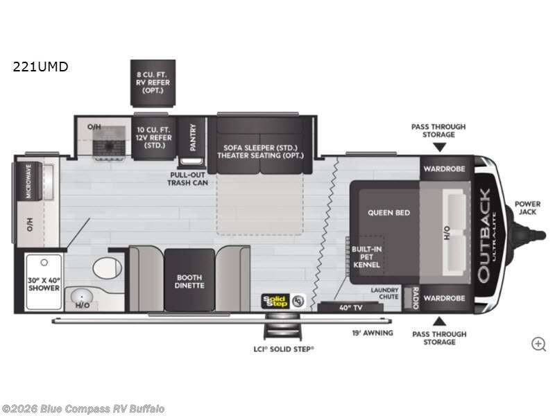 2021 Keystone Outback 221UMD - Used Travel Trailer For Sale by Blue Compass RV Buffalo in West Seneca, New York features Slideout