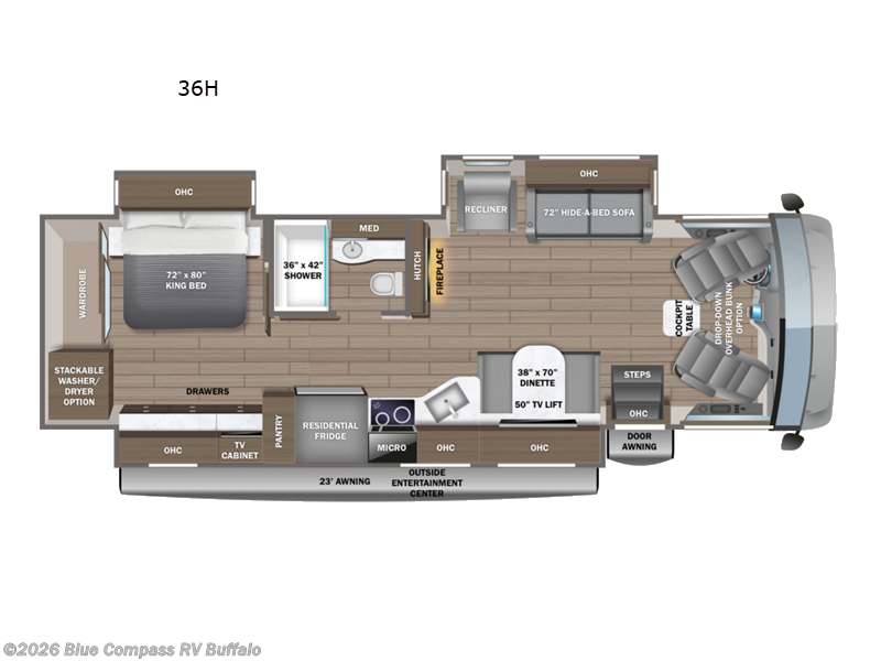 2027 Jayco Precept Prestige 36H - New Class A For Sale by Blue Compass RV Buffalo in West Seneca, New York features Slideout