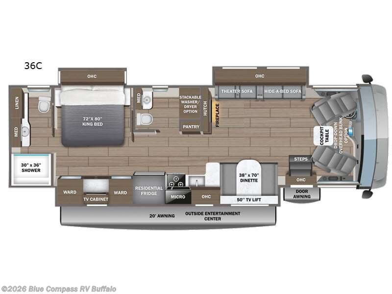 2027 Jayco Precept 36C - New Class A For Sale by Blue Compass RV Buffalo in West Seneca, New York features Slideout