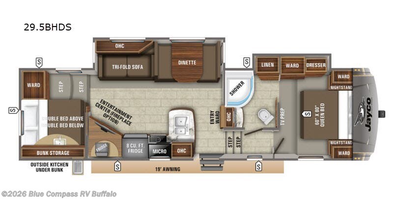 2019 Jayco Eagle HT 29.5BHDS - Used Fifth Wheel For Sale by Blue Compass RV Buffalo in West Seneca, New York features Slideout
