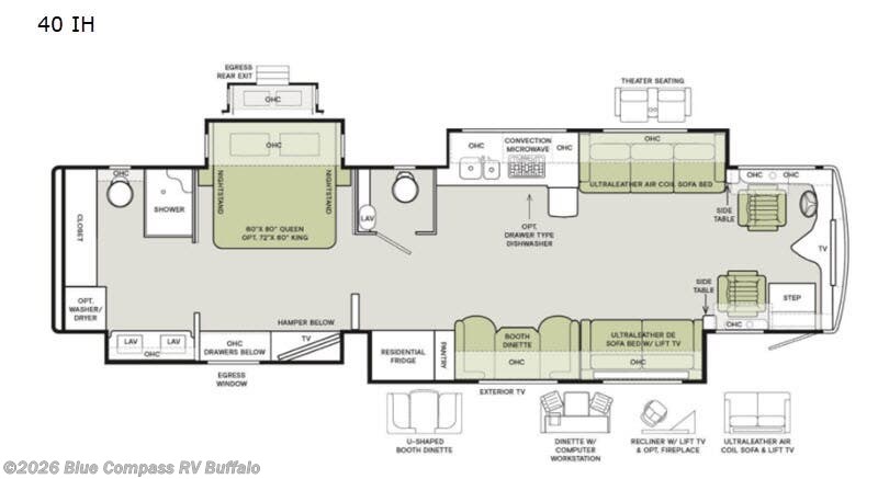 2021 Tiffin Phaeton 40 IH - Used Class A For Sale by Blue Compass RV Buffalo in West Seneca, New York features Slideout