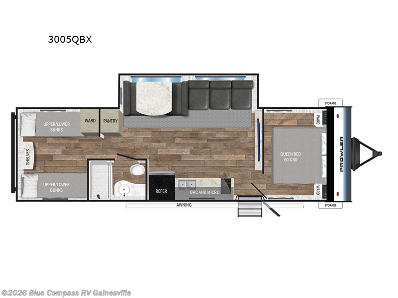 2025 Heartland Prowler Lynx 3005QBX - New Travel Trailer For Sale by Blue Compass RV Gainesville in Alachua, Florida features Slideout