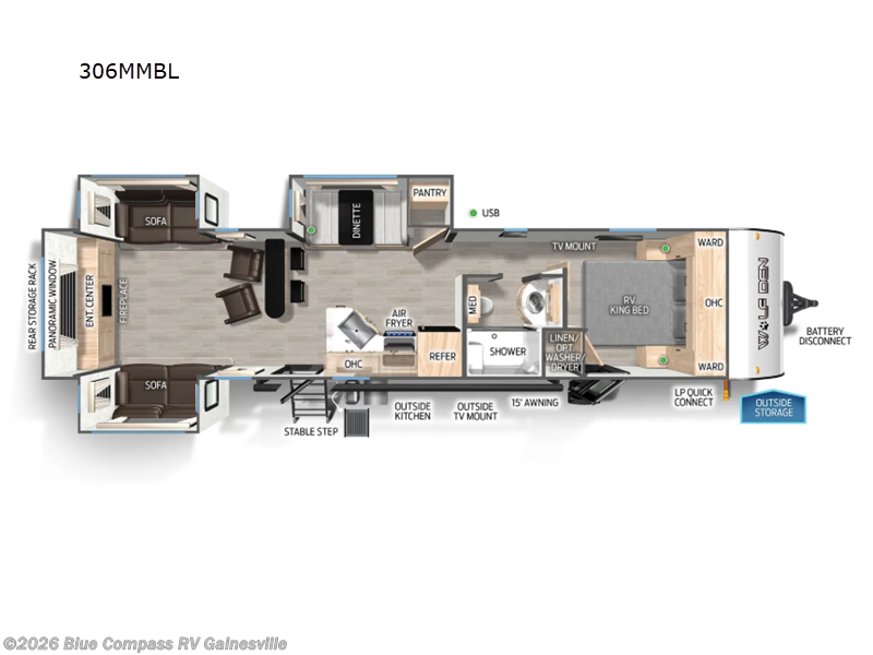 2025 Forest River Cherokee Black Label 306MMBL - New Travel Trailer For Sale by Blue Compass RV Gainesville in Alachua, Florida features Slideout