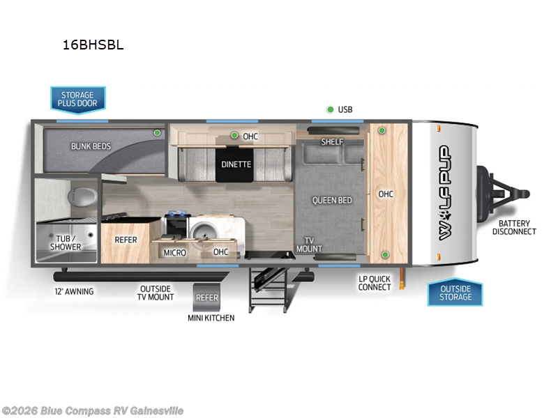 2026 Forest River Cherokee Wolf Pup Black Label 16BHSBL - New Travel Trailer For Sale by Blue Compass RV Gainesville in Alachua, Florida