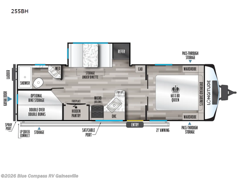 2026 East to West Longitude 255BH - New Travel Trailer For Sale by Blue Compass RV Gainesville in Alachua, Florida features Slideout
