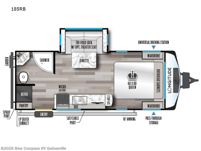 2026 East to West Longitude 185RB - New Travel Trailer For Sale by Blue Compass RV Gainesville in Alachua, Florida features Slideout