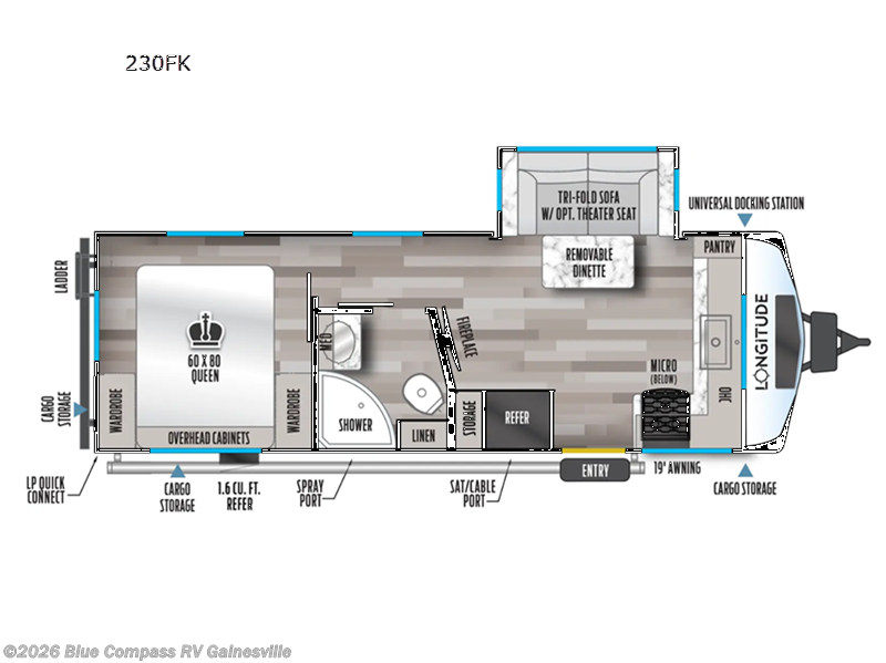 2026 East to West Longitude 230FK - New Travel Trailer For Sale by Blue Compass RV Gainesville in Alachua, Florida features Slideout