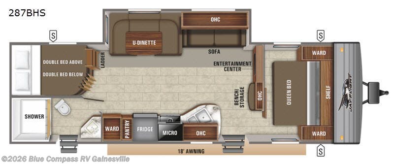 2020 Jayco Jay Flight SLX 8 287BHS - Used Travel Trailer For Sale by Blue Compass RV Gainesville in Alachua, Florida features Slideout