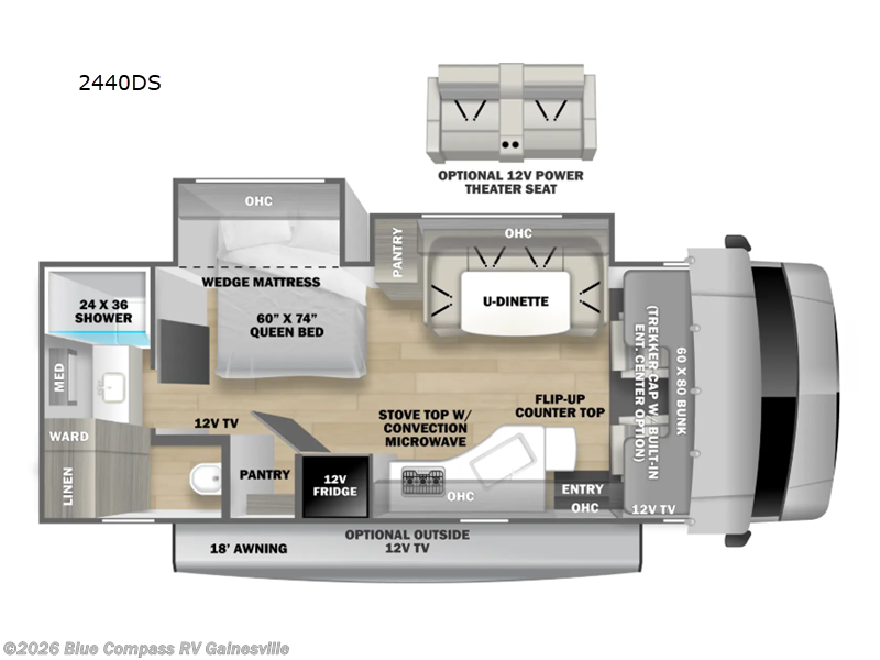 2026 Forest River Sunseeker MBS 2400BDS - New Class C For Sale by Blue Compass RV Gainesville in Alachua, Florida features Slideout