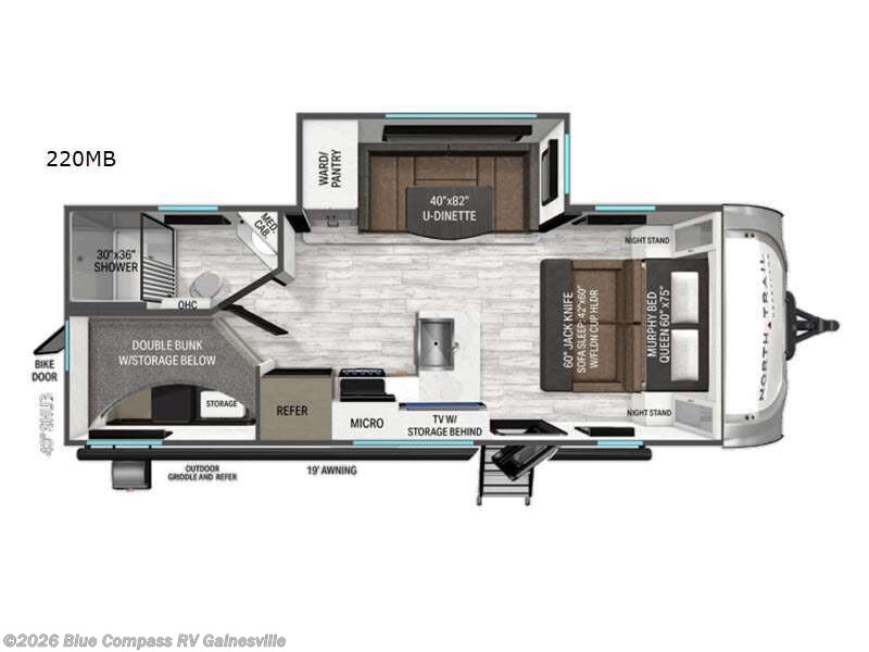 2026 Heartland North Trail 220MB - New Travel Trailer For Sale by Blue Compass RV Gainesville in Alachua, Florida features Slideout