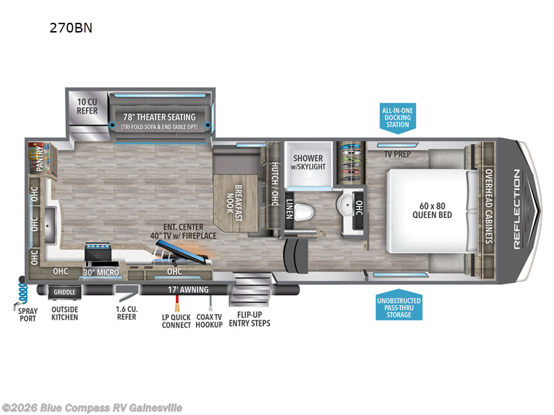2023 Grand Design Reflection 270BN - Used Fifth Wheel For Sale by Blue Compass RV Gainesville in Alachua, Florida features Slideout