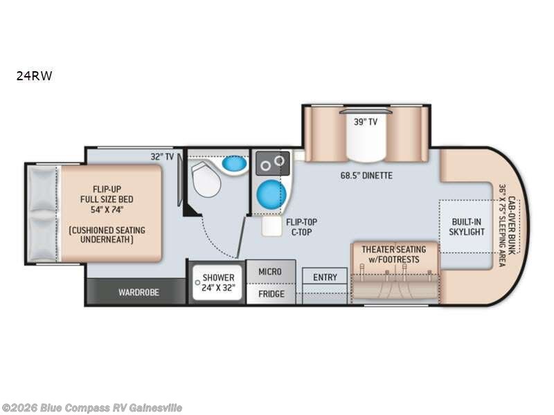 2022 Thor Motor Coach Tiburon Sprinter 24RW - Used Class C For Sale by Blue Compass RV Gainesville in Alachua, Florida features Slideout