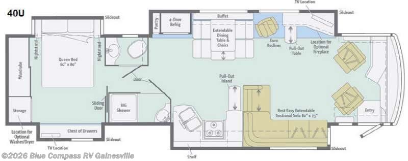 2014 Itasca Meridian 40U - Used Class A For Sale by Blue Compass RV Gainesville in Alachua, Florida features Slideout