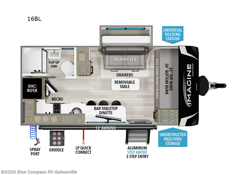 2025 Grand Design Imagine AIM 16BL - Used Travel Trailer For Sale by Blue Compass RV Gainesville in Alachua, Florida features Slideout