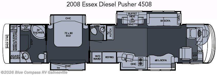 2008 Newmar Essex 4508 - Used Class A For Sale by Blue Compass RV Gainesville in Alachua, Florida features Slideout