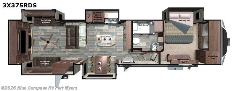 2017 Highland Ridge Open Range 3X 375RDS - Used Fifth Wheel For Sale by Blue Compass RV Fort Myers in Fort Myers, Florida features Slideout