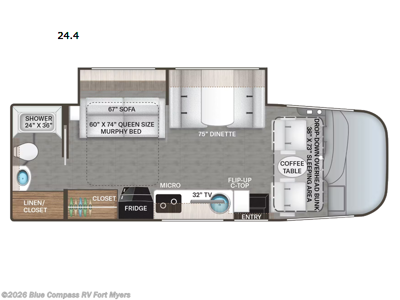 2023 Thor Motor Coach Axis 24.4 - Used Class A For Sale by Blue Compass RV Fort Myers in Fort Myers, Florida features Slideout