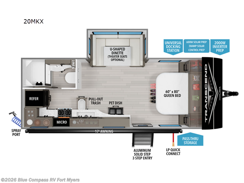 2026 Grand Design Transcend Xplor 20MKX - New Travel Trailer For Sale by Blue Compass RV Fort Myers in Fort Myers, Florida features Slideout