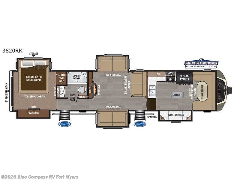 2018 Keystone Montana 3820FK - Used Fifth Wheel For Sale by Blue Compass RV Fort Myers in Fort Myers, Florida features Slideout