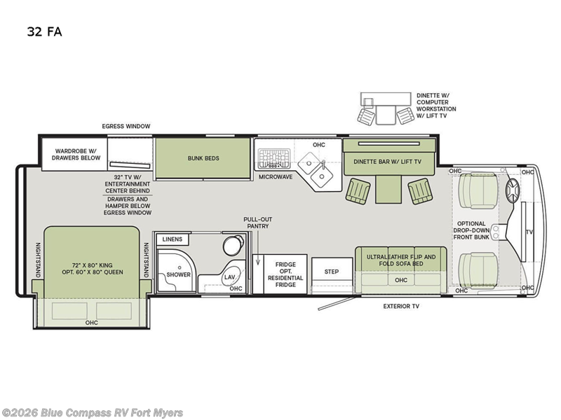 2022 Tiffin Open Road Allegro 32 FA - Used Class A For Sale by Blue Compass RV Fort Myers in Fort Myers, Florida features Slideout