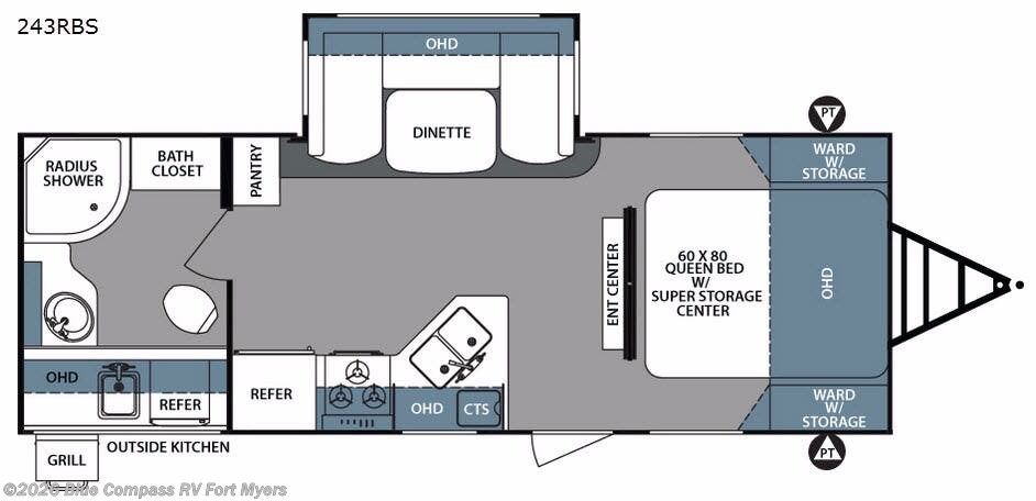 2017 Forest River Surveyor 243RBS - Used Travel Trailer For Sale by Blue Compass RV Fort Myers in Fort Myers, Florida features Slideout
