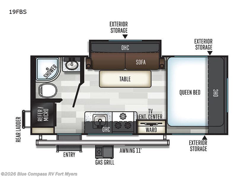 2019 Forest River Flagstaff E-Pro 19FBS - Used Travel Trailer For Sale by Blue Compass RV Fort Myers in Fort Myers, Florida features Slideout