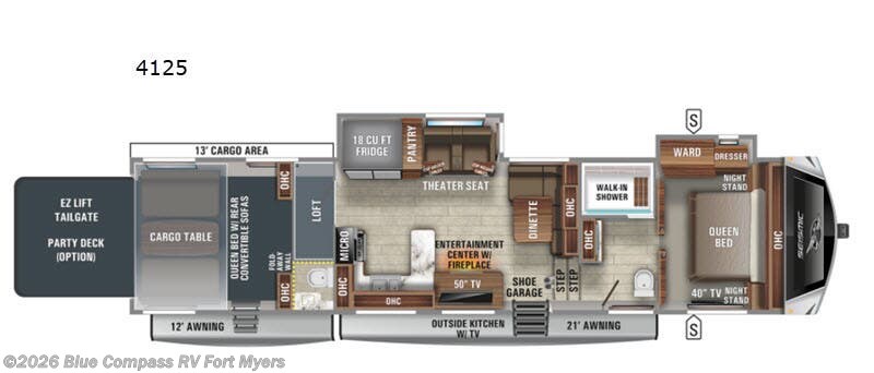 2021 Jayco Seismic 4125 - Used Toy Hauler For Sale by Blue Compass RV Fort Myers in Fort Myers, Florida features Slideout